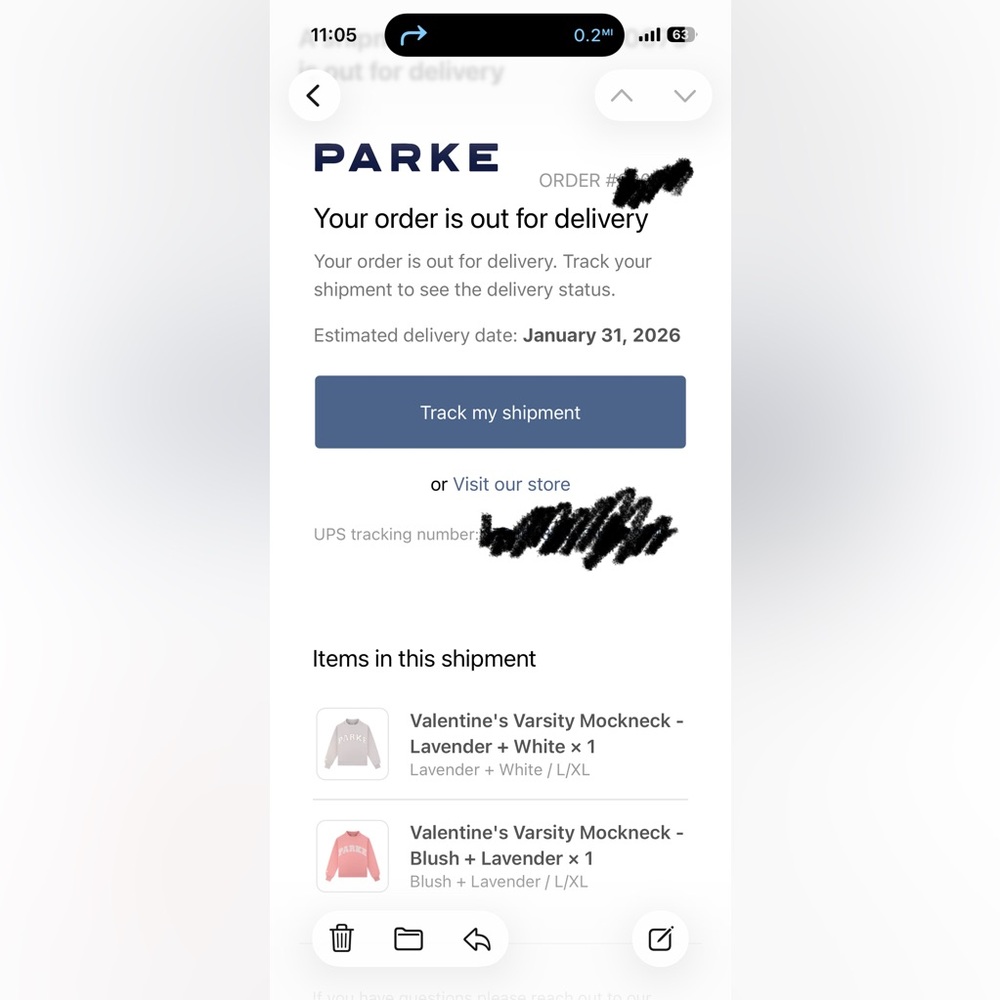 Parke Valentines Day Drop Blush and Lavender Mockneck X/XL - Picture 5 of 6